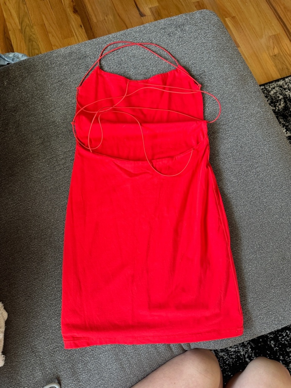 Tiger Mist Red Spaghetti-Strap Mini Dress with Cross Back - Picture 3 of 4